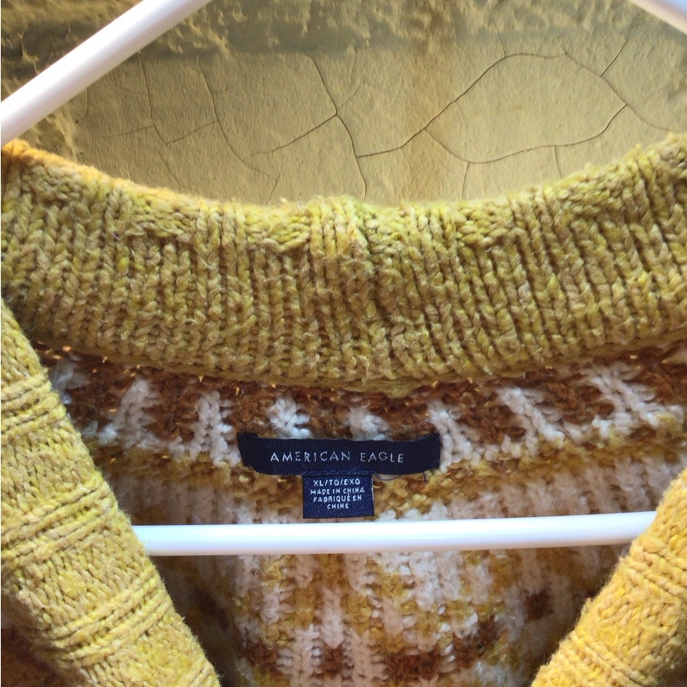 American Eagle Yellow Fairisle Patterned Sweater - image 2